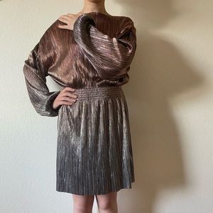 Shimmery copper toned cocktail dress